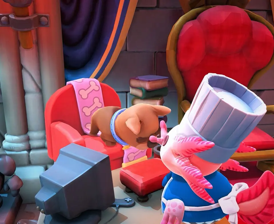 Chef selection screen showing various unlocked and locked chefs in Overcooked! All You Can Eat