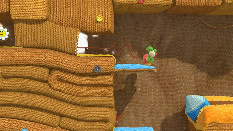 World 5 Boss: Big Kamek (Textile Fort) - Yoshi's Woolly World screenshot